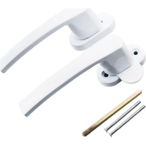 Poignee de Fenetre, Poignée de Fenêtre, Poignées de Fenêtre à Clé en Aluminium, Poignée avec Vis de Fixation, Convient aux Portes et Fenêtres (Blanco) (1/5)