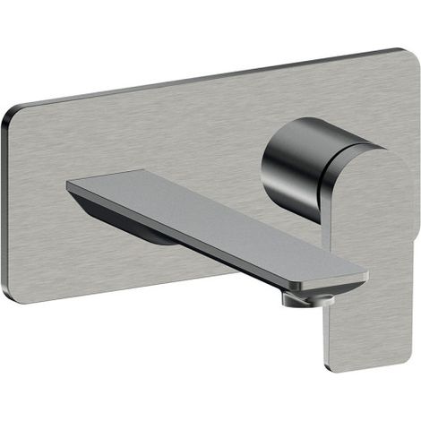 Façade mitigeur lavabo encastré bec de 185 mm metal brosse - CRISTINA ONDYNA BA25677