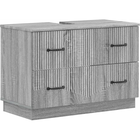 Bathroom Sink Cabinet HOORN Grey Sonoma 82 x 41x 56 cm vidaXL (1/5)
