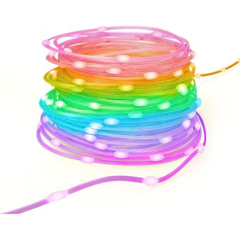 Guirlande LED connectée WiFi RVBIC IP65 extérieure, commande vocale Alexa/Google Assistant/Apple Siri, 100 LEDs, 10 m. (1/5)