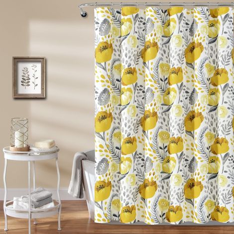 Rideau de Douche Jaune/Blanc 183 x 183 cm (1/5)