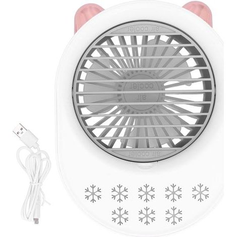 USB Air Cooler for Office, 200ml, with Humidifier Function and 2 Speeds, White (1/5)