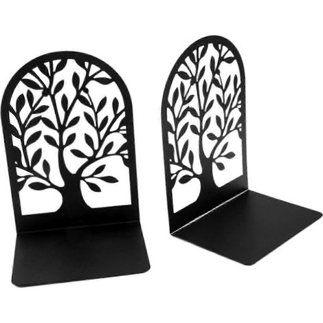 Lot de 2 serre-livres décoratifs en métal, motif abstrait, pour bureau, salon ou maison.-Style C (1/5)