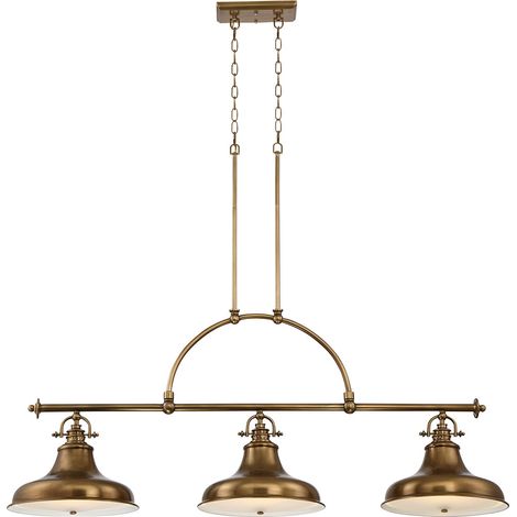 Elstead Emery - Lustre à 3 ampoules à suspension en laiton vieilli, E27 (1/5)