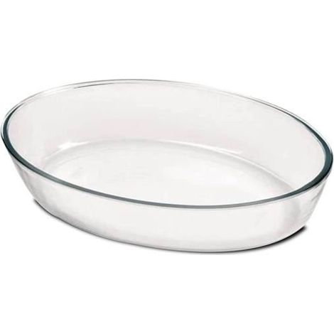 Plat à four oval, moule de cuisson en verre, capacité 1.6 L - Longueur 26.2 x Profondeur 18.2 x Hauteur 6 cm -JUANIO