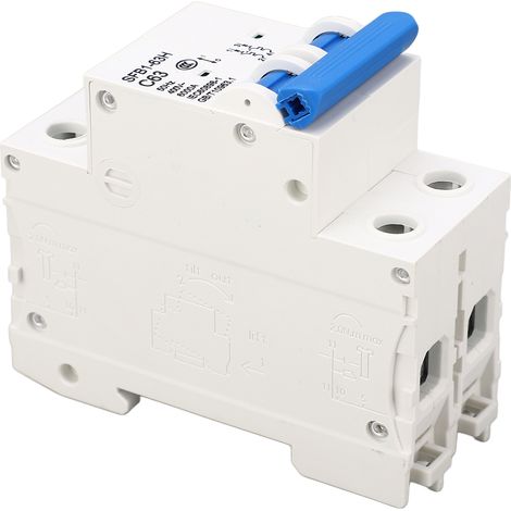Disjoncteur modulaire 2 pôles, boîtier PC ignifuge, interrupteur automatique AC 400V pour bâtiments commerciaux, protection électrique fiable. (1/5)