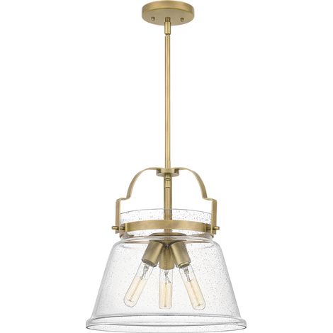 Elstead Quoizel Wimberley Plafoniera a sospensione a cupola in ottone stagionato (1/5)