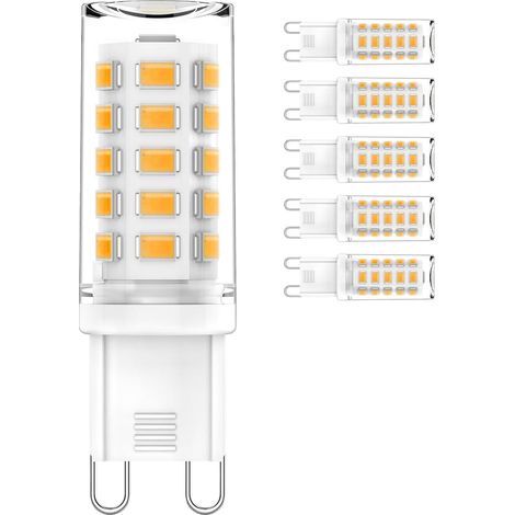 6PCS G9 LED bulb 4W, 40W halogen equivalent, 450LM, 360° beam angle, energy saving, non-dimmable, warm white, 3000K