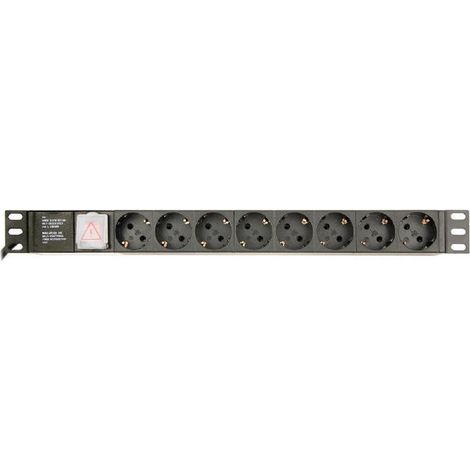 UNI DISTRIBUCIN ENERGÍA PDU GEMBIRD 8 SCHUKO 1U 10A ENCHU C14 CABLE DE 3 M (1/4)