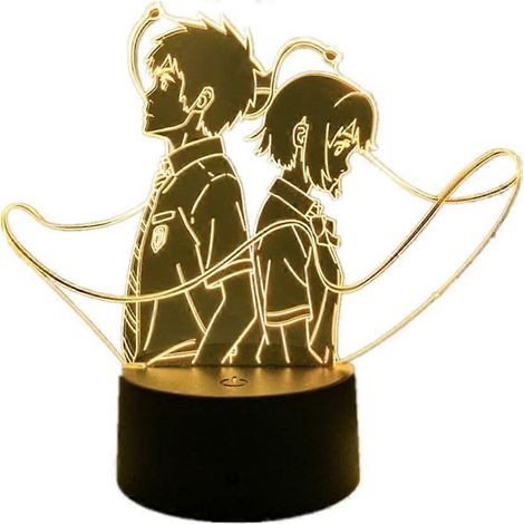 Lampe à illusion d'optique 3D - Figurines Anime Manga et Anime Your Name Tachibana Taki et Miyamizu Mitsuha - Veilleuse LED - Décoration de chambre - Lampe de table - Cadeau d'anniversaire (1/5)