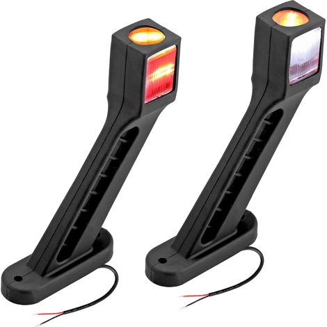 2 pcs Feux de gabarit remorque 180mm Feux de position latéraux Trois couleurs, étanchéité IP65 Feux de contour LED universels 10-30V pour camion, remorque, caravane et bus (1/5)