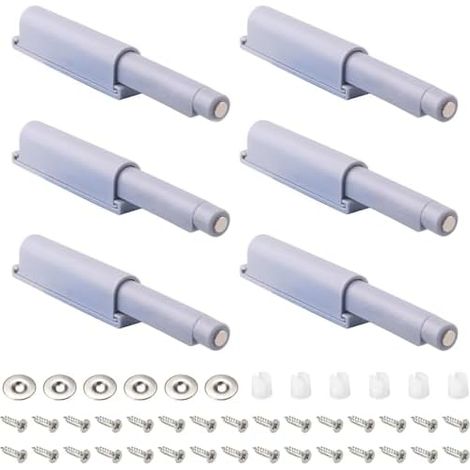 6 Pièces Loquet de porte à pousser pour ouvrir, loquets magnétiques cachée, armoires, tiroirs camping-car, placard cuisine - (1/5)