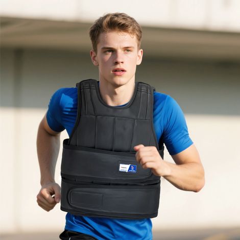 Gilet lesté réglable - Aosom.fr x FFHandball - veste lestée 20 Kg max. poids amovibles entrainement musculation exercice