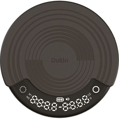 OutIn Claro Bilancia da Caffè Portatile 2 kg/0,1 g - Precisione, Timer, Ricaricabile