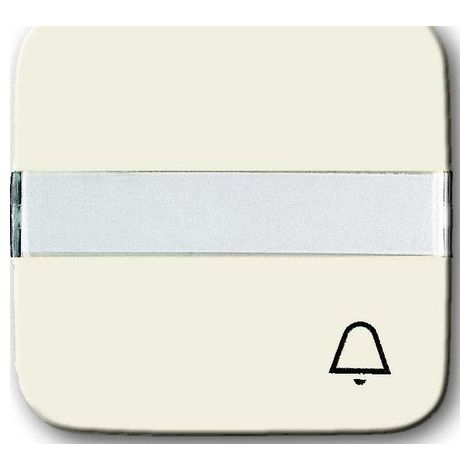 BUSCH-JAEGER 2506N/KI-212 PLAQUE DE RECOUVREMENT, BOUTON-POUSSOIR, ZONE DE MARQUAGE, SYMBOLE ''''''''SONNETTE'''''''', BLANC CRME, DURO