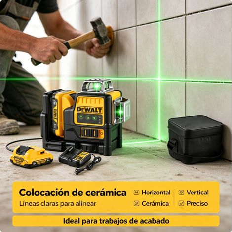DEWALT DW089LG Nivel Láser 360 Autonivelante Kit Batería Li-ion 12V y Cargador Larga Autonomía (1/4)