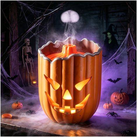 Kürbis-Aroma-Diffusor, 300 ml ätherischer Öl-Diffusor, 2 Sprühmodi, Ultraschall-Luftbefeuchter mit 7 LED-Farben und 3 Timer-Funktionen, geeignet für Halloween (1/5)
