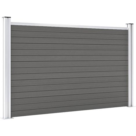 Pannello di Recinzione in WPC 180x105 cm Grigio (1/3)