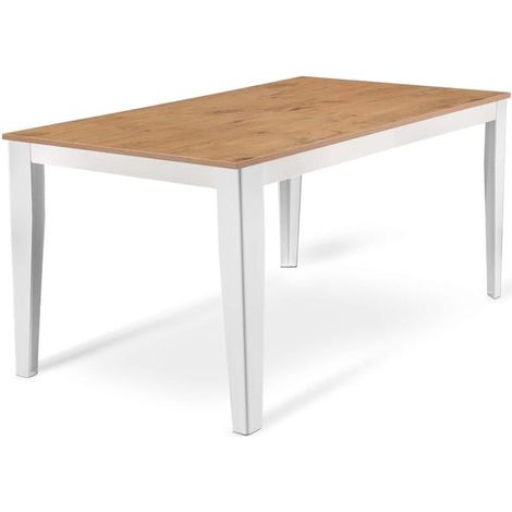 Tavolo allungabile rovere-bianco 80 cm x 130-290 cm H. 76 cm (1/4)