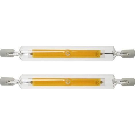 Tube enfichable horizontal haute luminosité COB double extrémité en verre R7S 2 118 mm