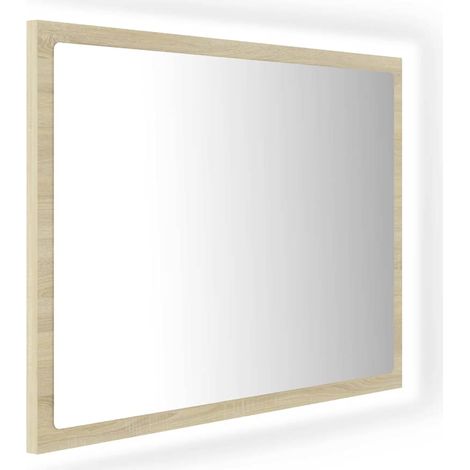 vidaXL Espejo de baño acrílico color roble Sonoma 60x8,5x37 cm (1/2)