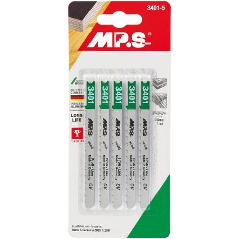 FPLUS hoja calar madera b.decker 3401-5 , Sierra de calar madera 30 mm B&D
EAN: 8435023765285

Especificaciones
Cogida. Tipo BLACK & DECKER
Espesor de corte Hasta 30 mm
Descripción