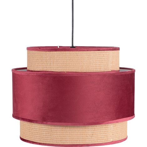 Colgante 3 Pantallas Adriano1xe27 Rojo Vino Tinto Reg X 40d