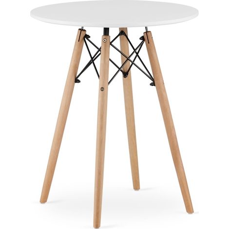 Table ronde scandinave Just Home 60 cm blanche (1/4)