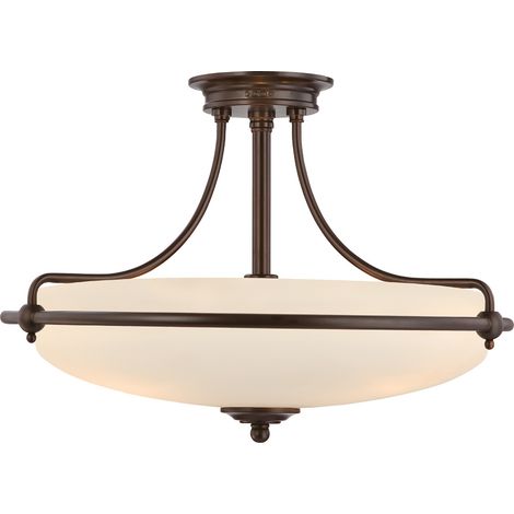 Elstead Griffin - Plafoniera 4 luci semi filo bronzo palladiano, attacco E27 (1/5)