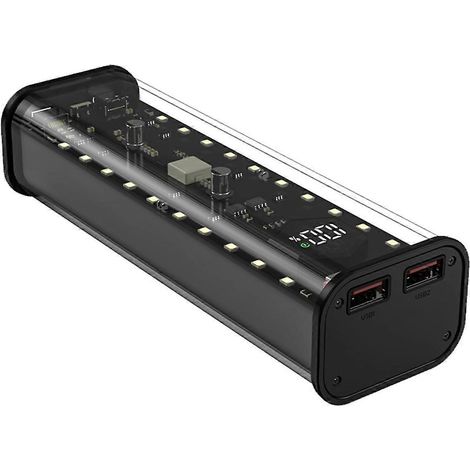 21700 Batterieaufbewahrungsbox mit 4 Steckplätzen, DIY Powerbank-Box, Schwarz (1/5)