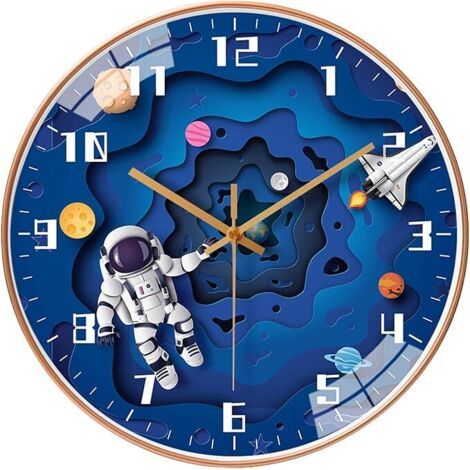 Horloge murale silencieuse pour enfants avec mouvement silencieux, horloge murale ronde pour enfants sans tic-tac (1/5)