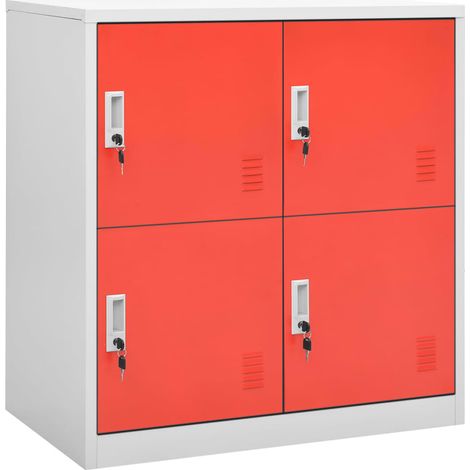 Maison Exclusive - Armarios taquilla 5 uds de acero gris y rojo 9