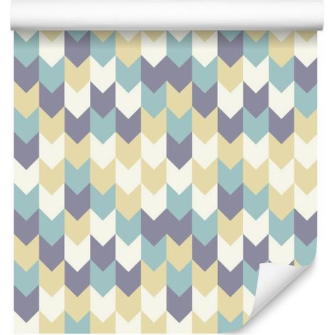 Carta da parati con motivo geometrico colorato per soggiorno e camera da letto, 50x1000 cm. (1/5)