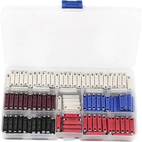 Kit de 200 fusibles automobiles, à code couleur pour une identification rapide et facile, compatible avec les voitures, les camions, les bateaux et les camping-cars.