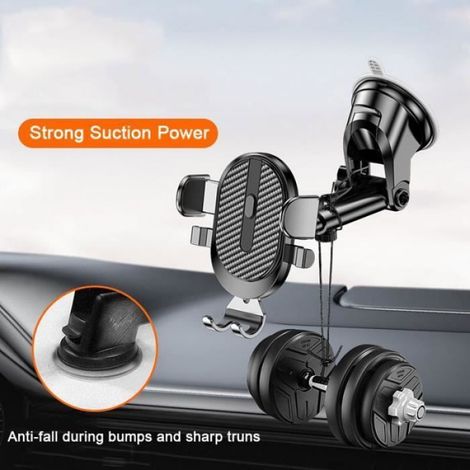Support Téléphone Voiture - Ventouse Universel - Compatible Tous Smartphones - Pare-Brise Tableau De Bord - 1 Pièce (1/4)