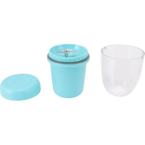 Bol mélangeur de jus portable multifonctionnel rechargeable, petit, 4 lames, mixeur à fruits pour la maison, 260 ml, bleu (1/5)
