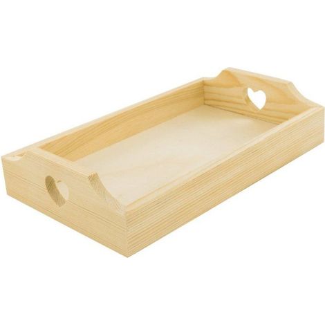 MégaCréa DIY - Plateau en bois avec découpe coeur 22 x 13 x 3 cm (1/2)