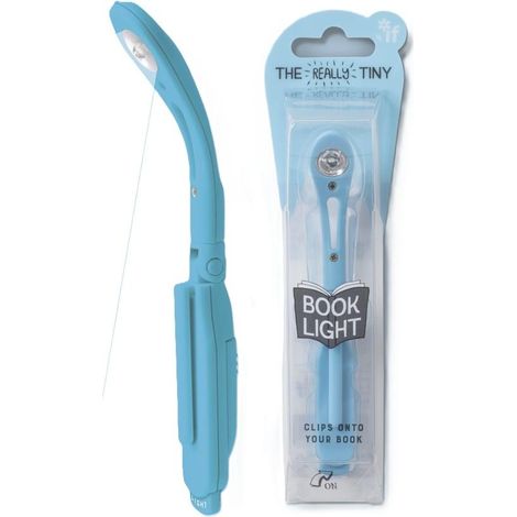 IF Really Tiny Book Light (Sky Blue) – Compact Reading Lights for Books in Bed – Flexible Book Light Clip On – A Great Book Lamp with Batteries Included