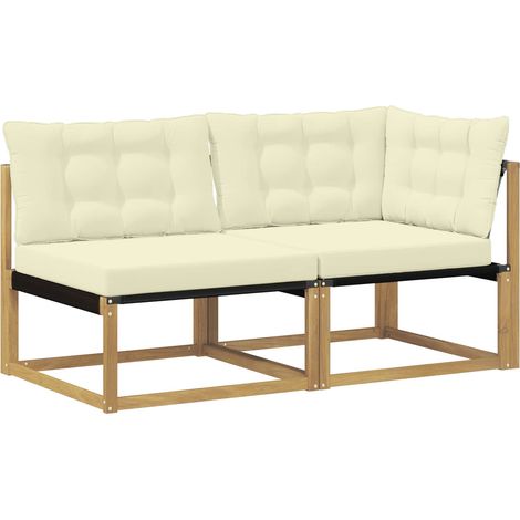 Sectional Sofa Units with Cushion White 162.5 x 83 x 73 cm vidaXL (1/5)