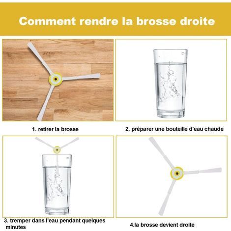 Pack de 3 Brosse latérale pour irobot Roomba - Série 600 700 -Jaune (1/4)