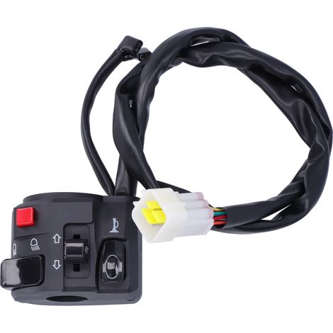 Commande de guidon moto 22mm bouton klaxon feu clignotant antibrouillard (1/5)