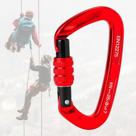 Mousqueton en D en aluminium pour escalade, randonnée et accrobranche (1/5)