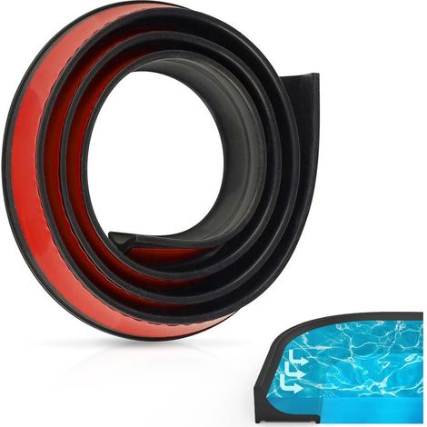 2M Barrière de Douche Autocollant Pliable en Silicone - Seuil de Douche Adhésif pour Anti-Débordement - Idéal pour Receveur de Douche, Cuisine, Salle de Bain (Noir) (1/5)