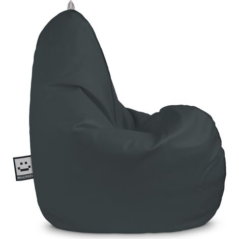 Pouf Poire Relax Similicuir Gris XL Gris