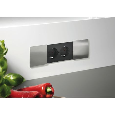Foster 8000017 toma de corriente 2 x Type F Negro