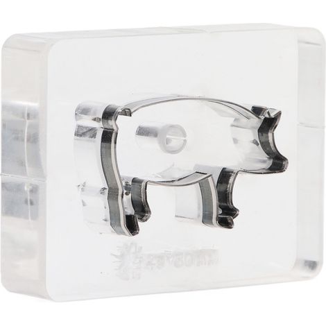 Hohlstanzform aus legiertem Stahl in Schweineform mit Acrylsockel für DIY-Bastelarbeiten (1/5)