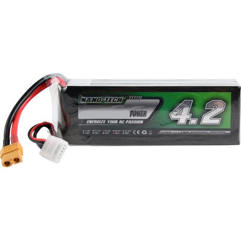 Airtonk POWER 4200mAh 14.8V 60C XT60 Connecteur LiPo Batterie pour Voiture/Avion/Bateau RC (1/5)