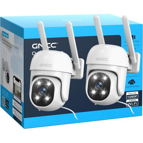 GK2 2-Pack Caméra Extérieure PTZ 360°Détection Mouvement (1/5)