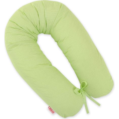 Almohada de embarazo más larga para que las embarazadas duerman + funda extraíble - Rayas verdes (1/5)