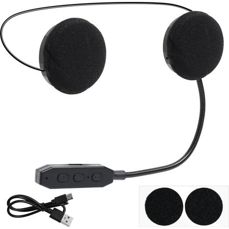 Auricolare Bluetooth per moto BT5.3, vivavoce wireless, auricolari da equitazione, microfono per controllo chiamate, altoparlante musicale, microfono per auricolari per moto, sport e ciclismo